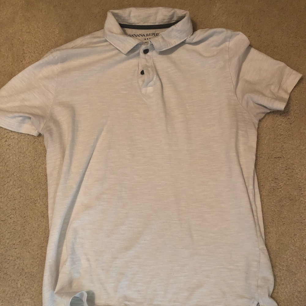 White shirt sleeve polo